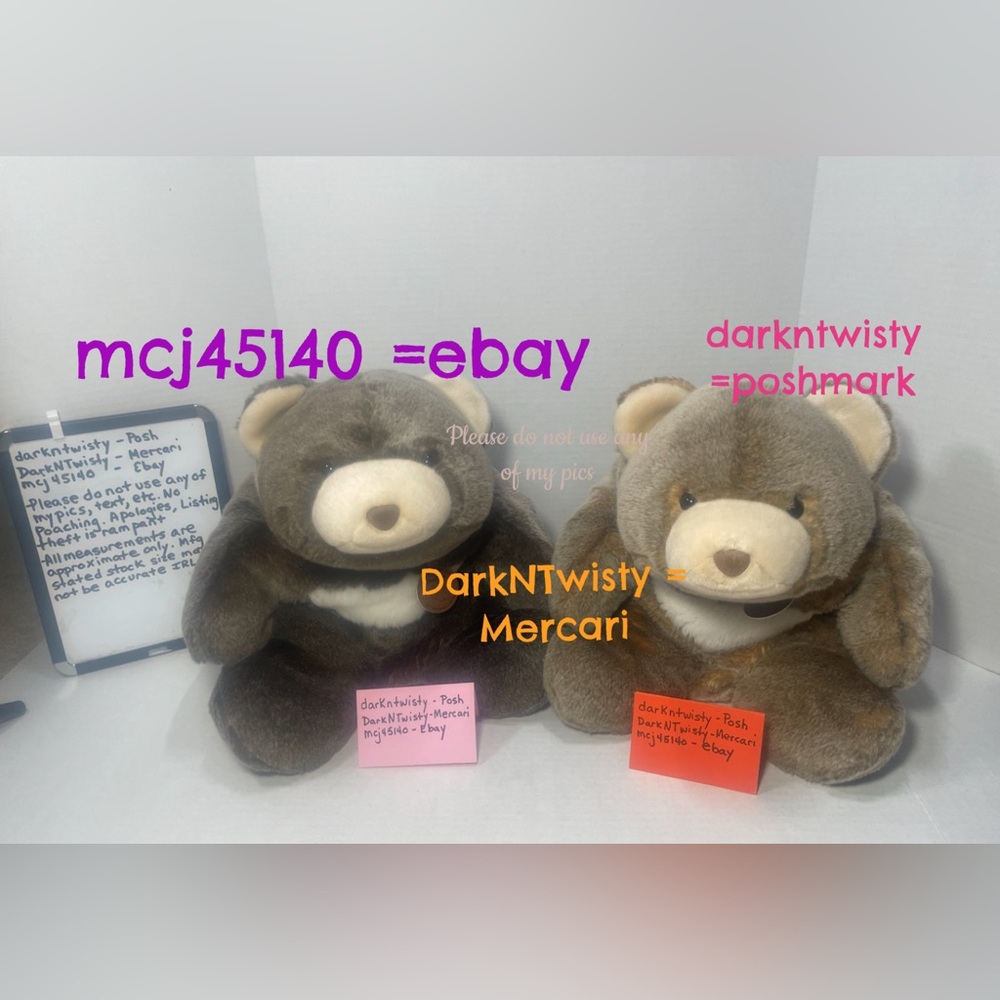 HTF VTG GUND SNUFFLES CHOCOLATE & CARAMEL ANNIVERSARY PAIR SHIPS WW 15” FREE GWP - Picture 2 of 13